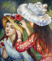 renoir - girls putting flowers in their hair